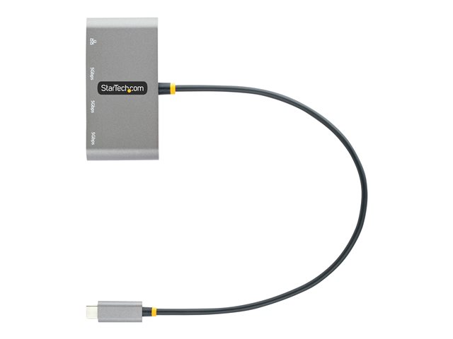 Startech 3-Port USB-C Hub with Ethernet, 3x USB-A Ports, Gigabit Ethernet, USB 3.0 5Gbps, Bus-Powered, USB Type-C Hub w/ GbE and 1ft/30cm Long Cable, Portable USB-C to USB-A Laptop Hub - USB Expansion Hub (HB30C3A1GEA2) - Hub - 3 x SuperSpeed USB 3.0 + 1