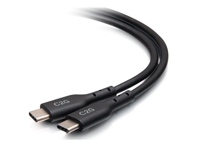 C2G 1.5ft (0.5m) USB-C Male to USB-C Male Cable (20V 5A) - USB 2.0 (480Mbps) - USB cable - USB-C (M) to USB-C (M) - USB 2.0 - 20 V - 5 A - 50 cm - black