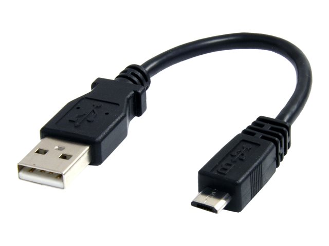 StarTech 6in Micro USB Cable - A to Micro B - USB to Micro B - USB 2.0 A Male to USB 2.0 Micro-B Male - 6-inches - Black (UUSBHAUB6IN) - USB cable - USB (M) to Micro-USB Type B (M) - USB 2.0 - 15 cm - black - for P/N: PIB2M21, PIB2MS1, PIB2S31, USB2PCARBK