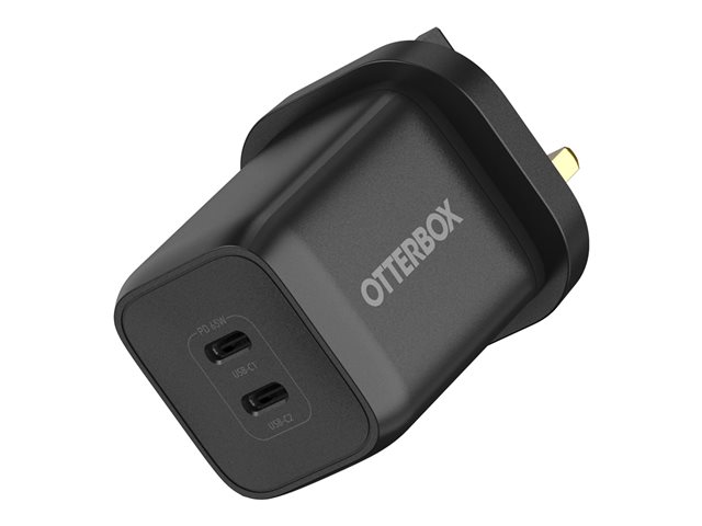 OtterBox - Power adapter - 65 Watt - 3 A - PD/PPS - 2 output connectors (USB-C) - black