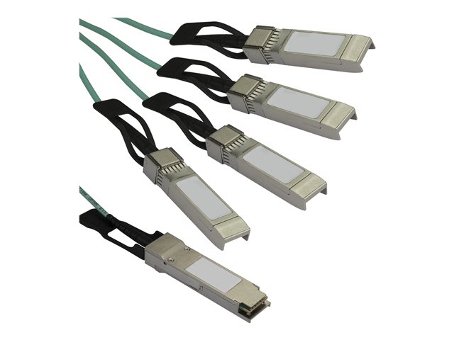 Startech AOC Breakout Cable for Cisco QSFP-4X10G-AOC7M, 7m/23ft 40G 1x QSFP+ to 4x SFP+ AOC Cable, 40GbE/40Gb QSFP Plus Transceiver Module Active Optical Fiber Breakout Cable, C9300 - Lifetime Warranty (QSFP4X10GAO7) - Breakout cable - QSFP+ latched to SF