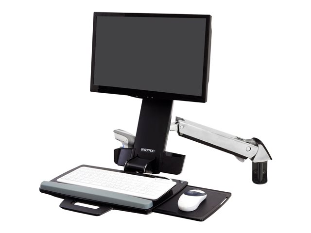 Ergotron StyleView Sit-Stand Combo Arm - Mounting kit (articulating arm, wall track mount) for LCD display / keyboard / mouse / bar code scanner (Lift and Pivot) - plastic, aluminium - screen size: up to 24"