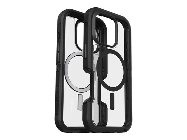 OtterBox Defender Series XT - Back cover for mobile phone - rugged - MagSafe compatibility - plastic - dark side (clear / black) - for Apple iPhone 16 Pro