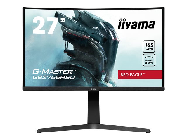 iiyama G-Master GB2766HSU-B1 Curved 1500R 27"  VA LCD, 165Hz, 1ms, FreeSync Premium, Full HD 1920x1080, 250 cd/m² Brightness , 2 x HDMI, 1 x DisplayPort, USB x 2, 2 x 2W Speaker, Height Adjustable Stand