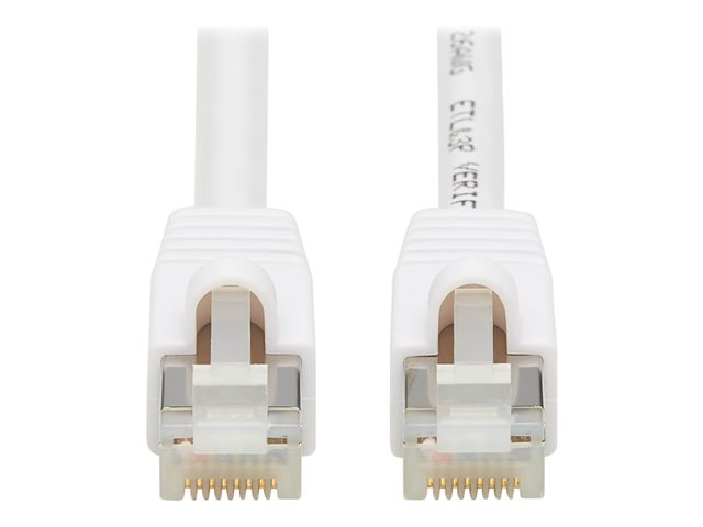 Eaton Tripp Lite Series Safe-IT Cat6a 10G Snagless Antibacterial S/FTP Ethernet Cable (RJ45 M/M), PoE, White, 7 ft. (2.13 m) - network cable - 2.1 m - white