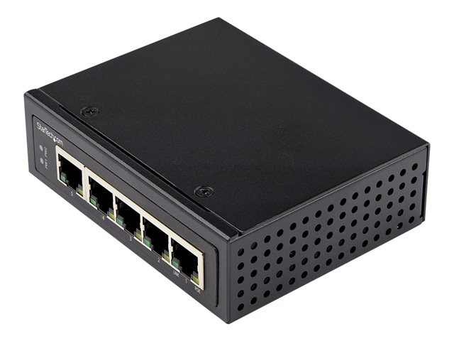 StarTech.com Industrial 5 Port Gigabit PoE Switch, 30W, Power Over Ethernet Switch, Hardened GbE PoE+ Unmanaged Switch, Rugged High Power Gigabit Network Switch IP-30 Housing/-40 C to 75 C - Gigabit Ethernet PoE (IESC1G50UP) - switch - 5 ports - unmanaged