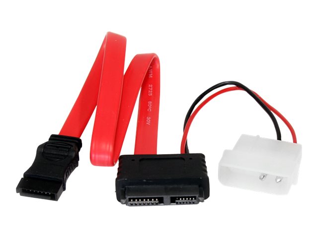 StarTech 36in Slimline SATA to SATA with LP4 Power Cable Adapter (SLSATAF36) - SATA cable - Serial ATA 150/300/600 - Slimline SATA (F) to SATA, 4 pin internal power (12V) - 91.4 cm - red