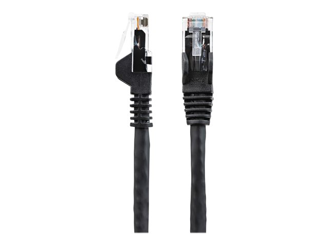 StarTech.com 15ft CAT6 Ethernet Cable, 10 Gigabit Snagless RJ45 650MHz 100W PoE Patch Cord, CAT 6 10GbE UTP Network Cable w/Strain Relief, Black, Fluke Tested/Wiring is UL Certified/TIA - Category 6 - 24AWG (N6PATCH15BK) - patch cable - 4.6 m - black