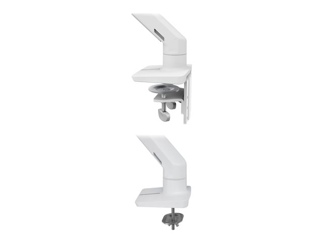 Ergotron HX Desk Monitor Arm - Mounting kit (articulating arm, desk clamp mount, grommet mount, pivot, mounting hardware, extension part) for Monitor - white - screen size: up to 49" - desktop