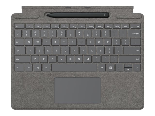 Microsoft Surface Pro X Signature Keyboard with Slim Pen Bundle - keyboard - with trackpad, accelerometer - UK - platinum