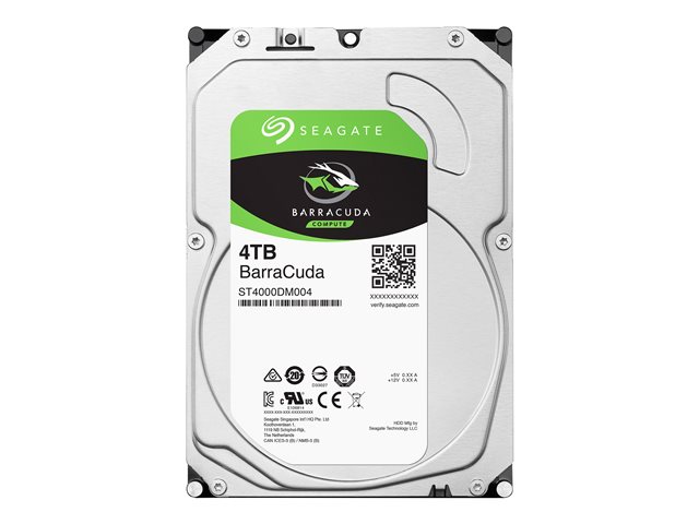 Seagate Barracuda ST4000DM004 - Hard drive - 4 TB - internal - 3.5" - SATA 6Gb/s - 5400 rpm - buffer: 256 MB
