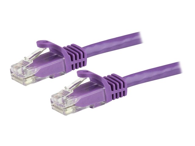 StarTech.com 7.5m CAT6 Ethernet Cable, 10 Gigabit Snagless RJ45 650MHz 100W PoE Patch Cord, CAT 6 10GbE UTP Network Cable w/Strain Relief, Purple, Fluke Tested/Wiring is UL Certified/TIA - Category 6 - 24AWG (N6PATC750CMPL) - patch cable - 7.5 m - purple