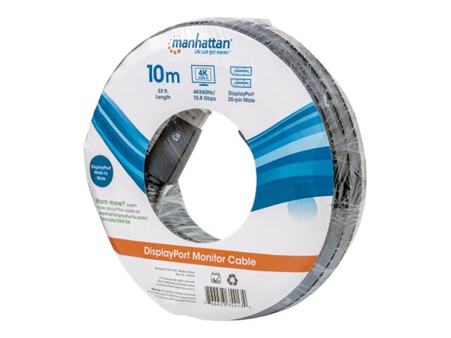 DISPLAYPORT CABLE 5M 10K/60HZ- MALE/MALE BLACK POLYBAG