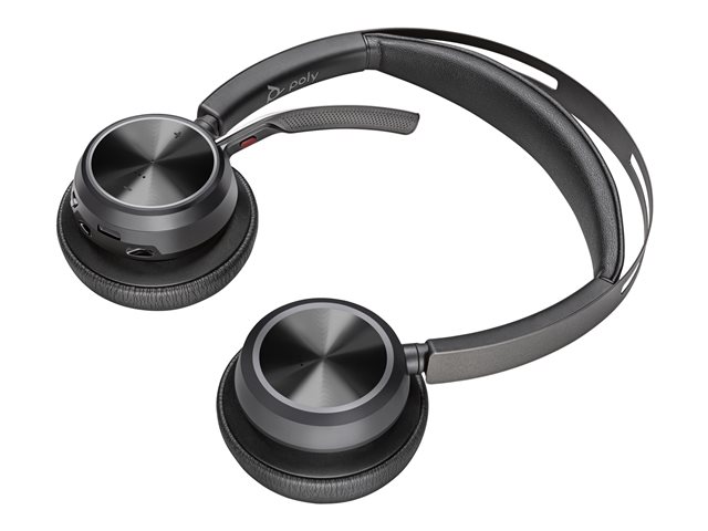 Poly Voyager Focus 2 - Headset - on-ear - Bluetooth - wireless - active noise cancelling - USB-C via Bluetooth adapter - black - Zoom Certified