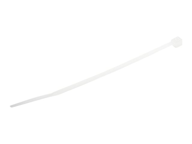 Startech 10cm(4") Cable Ties, 2mm(1/16") wide, 22mm(7/8") Bundle Diameter, 8kg(18lb) Tensile Strength, Nylon Self Locking Zip Ties with Curved Tip, 94V-2/UL Listed, 1000 Pack, White - Nylon 66 Plastic - TAA (CBMZT4NK) - Cable tie - 10.16 cm - white - TAA 