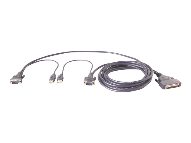 Belkin OmniView Dual Port Cable, USB - keyboard / video / mouse (KVM) cable - 3.7 m