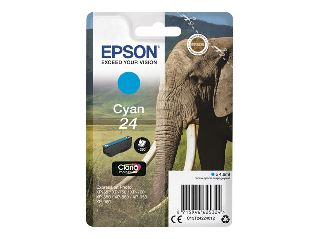 Epson 24 - cyan - original - ink cartridge