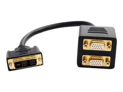 StarTech.com 1 ft / 30cm DVI to Dual VGA Y Splitter Cable - DVI-I Analog to Dual VGA, 1x DVI-I (M), 2x VGA (F) (DVISPL1VV) - display splitter - 30 cm