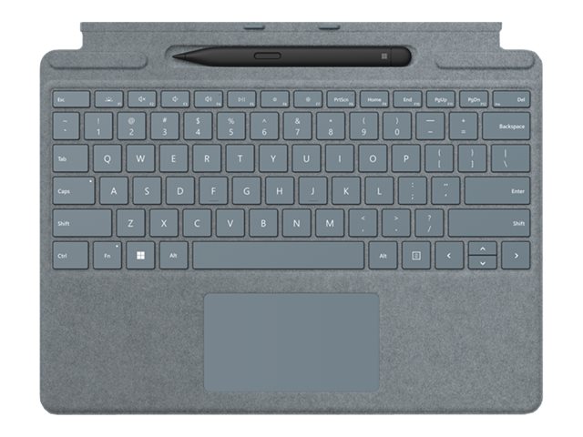 Microsoft Surface Pro Signature Keyboard - keyboard - with touchpad, accelerometer, Surface Slim Pen 2 storage and charging tray - UK - ice blue - with Slim Pen 2