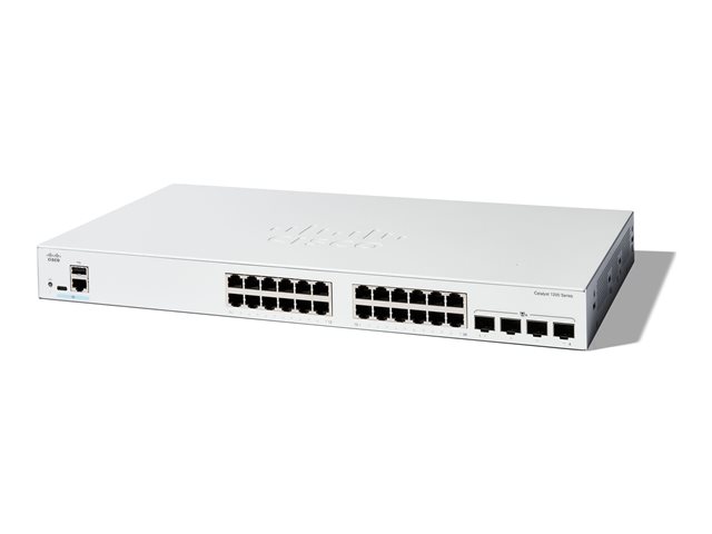 Cisco Catalyst 1200-24T-4X - Switch - L3 - smart - 24 x 10/100/1000 + 4 x 10Gb Ethernet SFP+ - rack-mountable