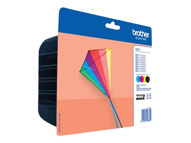 Brother LC223 - 4-pack - black, yellow, cyan, magenta - original - blister with accoustic / electromagnetic alarm - ink cartridge - for Brother DCP-J4120, J562, MFC-J4420, J4620, J4625, J480, J5320, J5625, J5720, J680, J880