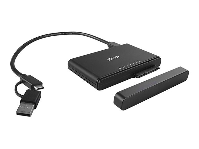 Lindy - HDD / SSD docking station - SATA 6Gb/s / PCIe 3.0 x2 (NVMe) - USB-C 3.2 (Gen 2)
