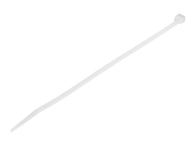 Startech 20cm(8") Cable Ties, 4mm(1/8") wide, 55mm(2-1/8") Bundle Diameter, 22kg(50lb) Tensile Strength, Nylon Self Locking Zip Ties with Curved Tip, 94V-2/UL Listed, 100 Pack, White - Nylon 66 Plastic - TAA (CBMZT8N) - Cable tie - 20.32 cm - white - TAA 