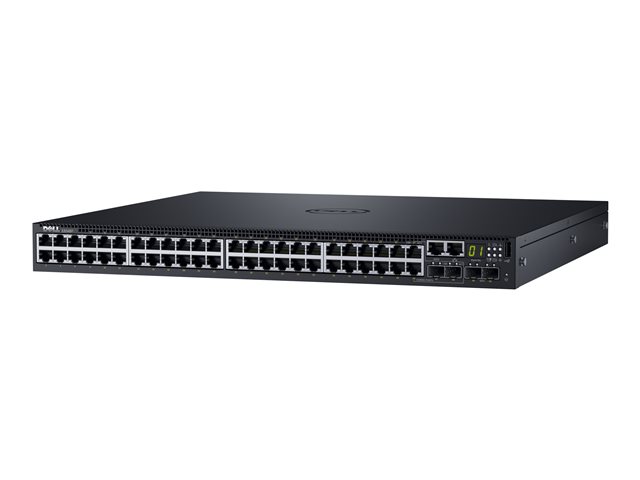 Dell Networking S3148P - Switch - L3 - Managed - 48 x 10/100/1000 (PoE+) + 2 x 10 Gigabit SFP+ + 2 x combo Gigabit SFP - front to back airflow - rack-mountable - PoE+ (30.8 W) - Dell Smart Value - with 1 Year Dell ProSupport