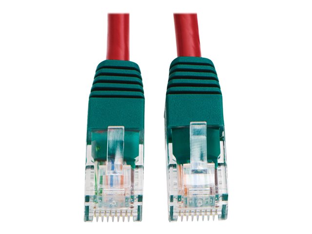 Eaton Tripp Lite Series Cat5e 350 MHz Crossover Molded (UTP) Ethernet Cable (RJ45 M/M), PoE - Red, 10 ft. (3.05 m) - crossover cable - 3.05 m - red