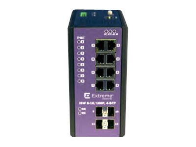 Extreme Networks ExtremeSwitching Industrial Ethernet Switches ISW 8-10/100P, 4-SFP - switch - 8 ports - Managed