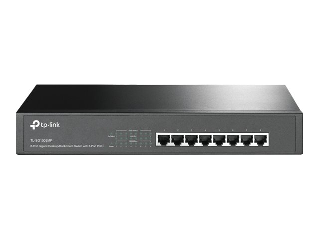 TP-Link TL-SG1008MP - Switch - unmanaged - 8 x 10/100/1000 (PoE+) - desktop, rack-mountable - PoE+ (126 W)