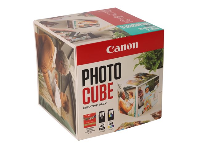 Canon Photo Cube Creative Pack - 2-pack - black, colour (cyan, magenta, yellow) - original - ink cartridge / paper kit - for PIXMA TS5350, TS5350i, TS5351, TS5351i, TS5352, TS5353, TS7450, TS7450i, TS7451, TS7451i
