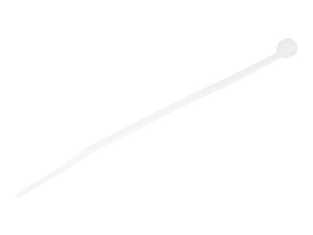 Startech 10cm(4") Cable Ties, 2mm(1/16") wide, 22mm(7/8") Bundle Diameter, 8kg(18lb) Tensile Strength, Nylon Self Locking Zip Ties with Curved Tip, 94V-2/UL Listed, 100 Pack, White - Nylon 66 Plastic - TAA (CBMZT4N) - Cable tie - 10.16 cm - white - TAA Co