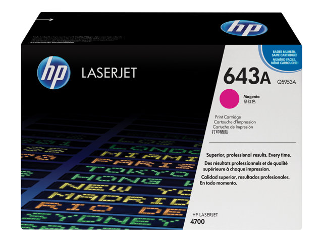 HP 643A - Q5953A - 1 x Magenta - Toner cartridge - For Color LaserJet 4700, 4700dn, 4700dtn, 4700n, 4700ph+