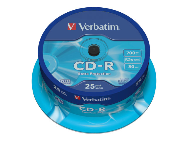 CDR 80MIN 700MB 52X EXTRA PROTECTION 25PK SPINDEL