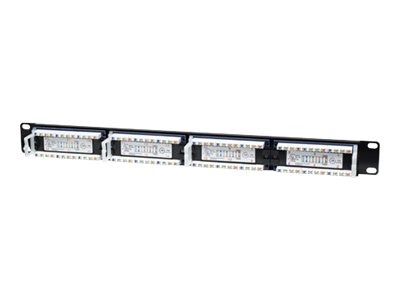 Intellinet Patch Panel, Cat5e, UTP, 24-Port, 1U, Black - patch panel - 1U - 19"
