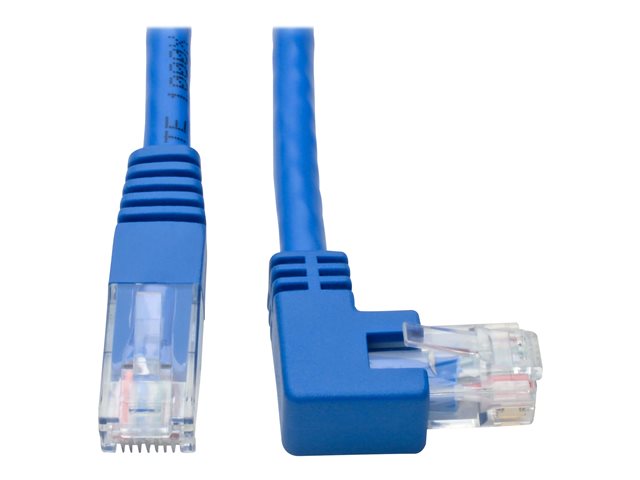Eaton Tripp Lite Series Right-Angle Cat6 Gigabit Molded UTP Ethernet Cable (RJ45 Right-Angle M to RJ45 M), Blue, 1 ft. (0.31 m) - patch cable - 0.31 m - blue