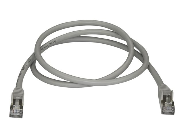 StarTech.com 5m CAT6A Ethernet Cable, 10 Gigabit Shielded Snagless RJ45 100W PoE Patch Cord, CAT 6A 10GbE STP Network Cable w/Strain Relief, Grey, Fluke Tested/UL Certified Wiring/TIA - Category 6A - 26AWG (6ASPAT5MGR) - patch cable - 5 m - grey