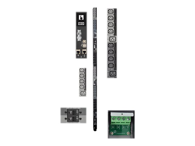 Tripp Lite 28.8kW 3-Phase Switched PDU, LX Platform Interface, 220/230/240V Outlets (24 C13/6 C19), LCD, Hardwire 380/400/415V Input, 0U, TAA - power distribution unit - 28.8 kW - TAA Compliant