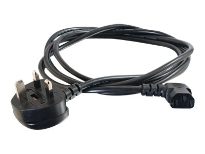 C2G 3m 18 AWG UK 90° Power Cord (IEC320C13R to BS 1363) - power cable - power IEC 60320 C13 to BS 1363 - 3 m