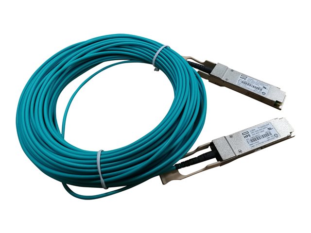 HPE X2A0 - Network cable - QSFP+ to QSFP+ - 20 m - 20 m - fibre optic - active - for FlexFabric 12900E, 12900E 36-Port, 12902E