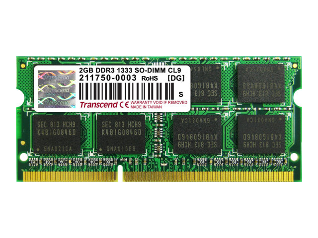 Transcend - DDR3 - module - 2 GB - SO-DIMM 204-pin - 1333 MHz / PC3-10600 - unbuffered