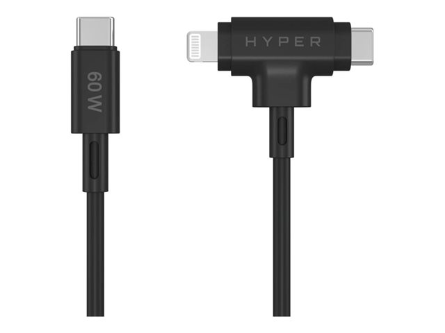 HyperJuice - Lightning cable - USB-C male to Lightning, USB-C male - 1.5 m - black