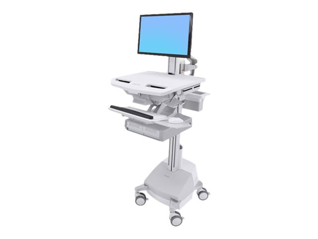 Ergotron StyleView Cart with LCD Pivot, SLA Powered, 2 Drawers - Cart - open architecture - for LCD display / PC equipment - lockable - aluminium, zinc-plated steel, high-grade plastic - screen size: up to 24" - 66 Ah - Lead Acid - TAA Compliant