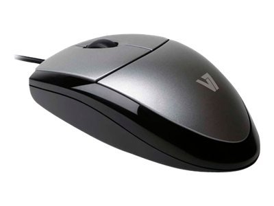 V7 MOUSE OPTICAL BLK/SIL RETAIL USB 3 BUTTON WHEEL 1000DPI IN