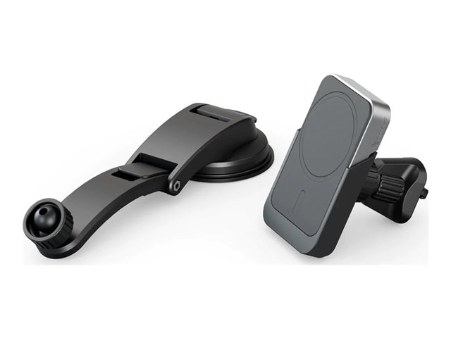 ALOGIC Matrix car wireless charging holder - universal, magnetic, with air vent & dash mount + car power adapter - 15 Watt