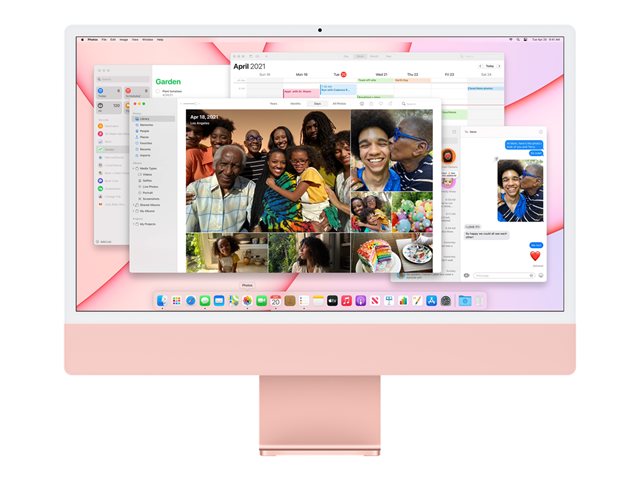 All-in-one - 24-Inch iMac with Retina 4.5k Display - Apple M1 Chip with 8Core CPU and 7Core GPU - 8GB RAM - 256GBSSD - Pink - Z14P