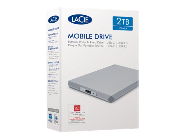 LaCie Mobile Drive STHG2000402 - hard drive - 2 TB - USB 3.1 Gen 2