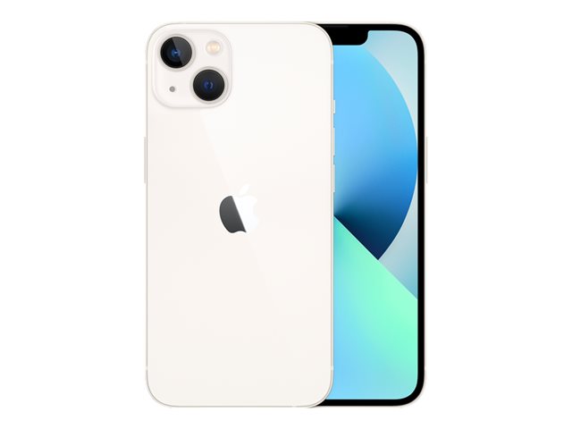 Apple iPhone 13 - 5G smartphone - dual-SIM / Internal Memory 256 GB - OLED display - 6.1" - 2532 x 1170 pixels - 2x rear cameras 12 MP, 12 MP - front camera 12 MP - starlight