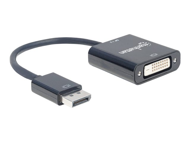 DISPLAYPORT 1.2A TO DVI-D CABLE 23CM MALE/FEMALE BLACK POLYBAG